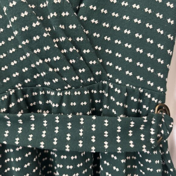 Maeve Anthropologie Malta Green Knit Belted Long Sleeve V-Neck Dress X-Small - Picture 3 of 4